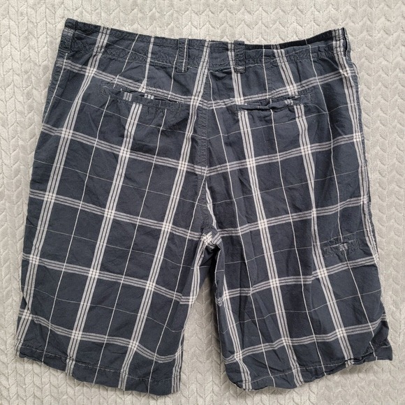BKE Shorts Mens 38 Black Plaid Flat Front 12" Inseam Mid Rise Cotton Adult - Picture 6 of 7